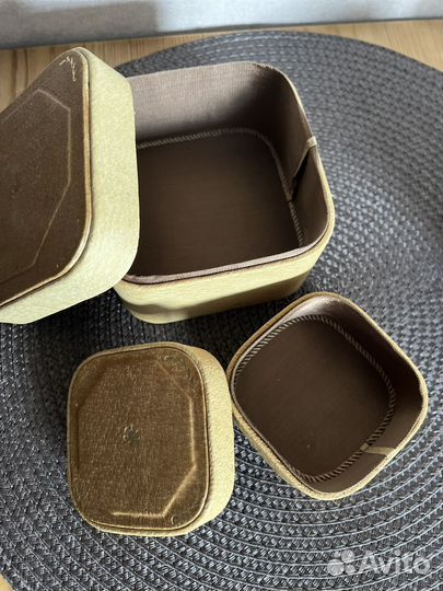 Шкатулки СССР кожа золото