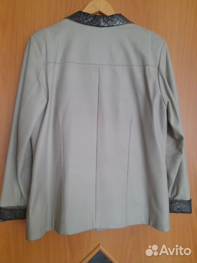 Кожаный пиджак женский 50 52