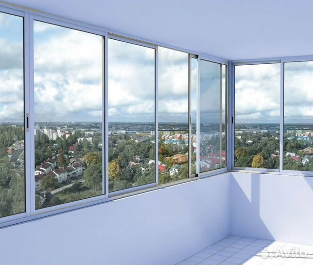 Остекление раздвижное с обшивкой