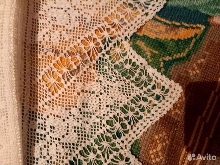 Старинная вышивка подзор кружево