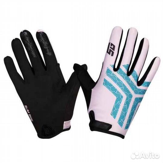 Велоперчатки полноразмерные STG Slim Skin, размер XS, розовый с синим