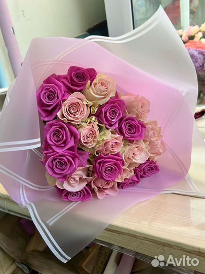 Цветы 21 роза букет для девушки доставка