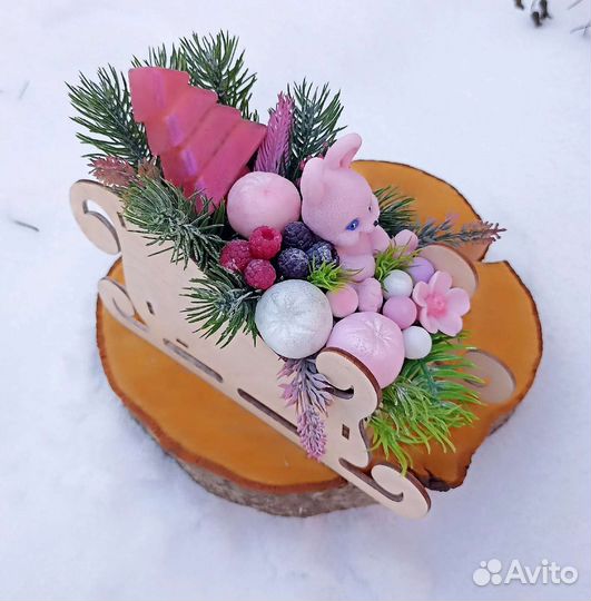 Новогодняя композиция из мыла ручной работы