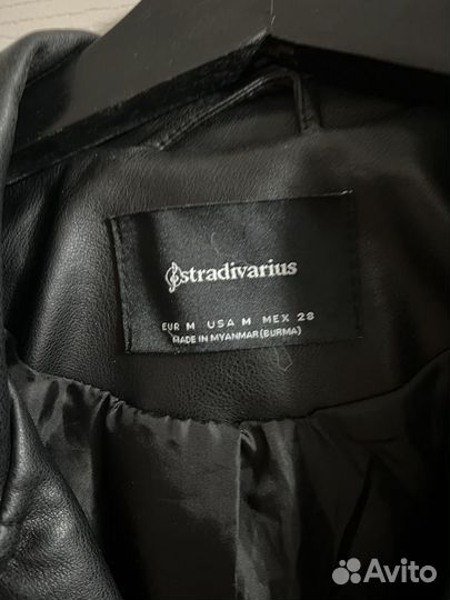 Кожаная куртка stradivarius