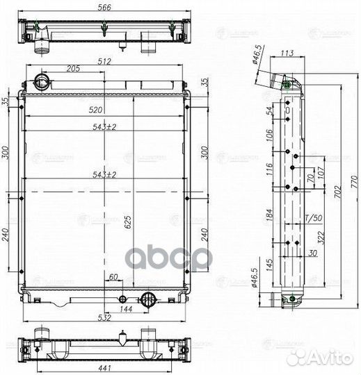Радиатор системы охлаждения Mitsubishi Fuso Canter