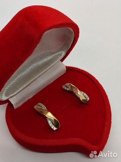 Золотые серьги 585 пробы (чв)