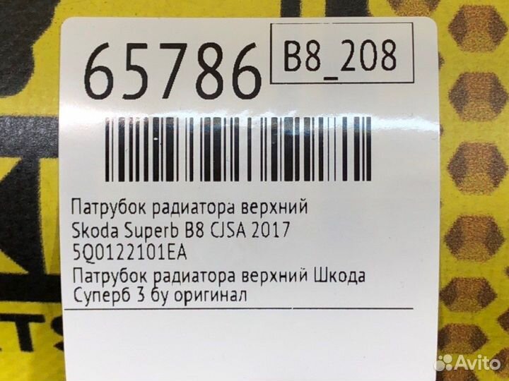 Патрубок радиатора верхний Skoda Superb B8 cjsa