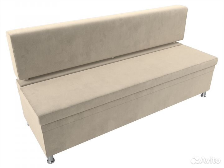 Диван кухонный прямой Стайл, микровельвет, бежевый