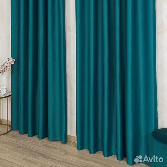 Портьеры блэкаут Марсель Морской шторы