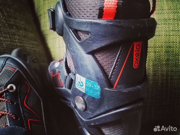 Ролики детские раздвижные черные FIT3 JR Oxelo