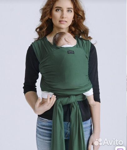 Слинг шарф diva трикотажный изумрудного цвета