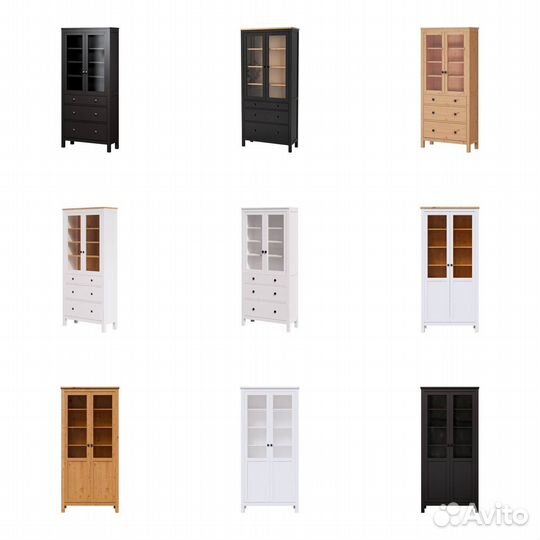 Шкаф-витрина Икеа хемнэс IKEA hemnes
