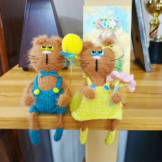 Вязаная игрушка Кошка, кот, кошечка