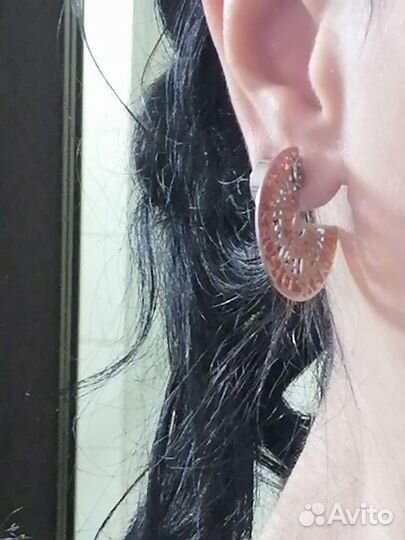 Серебряные серьги с гранатом