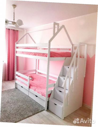 Двухъярусная кровать-домик Сканди