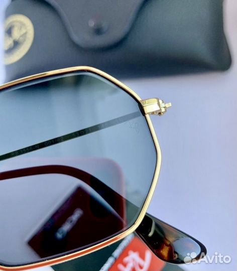 Солнцезащитные очки ray ban octagonal черные