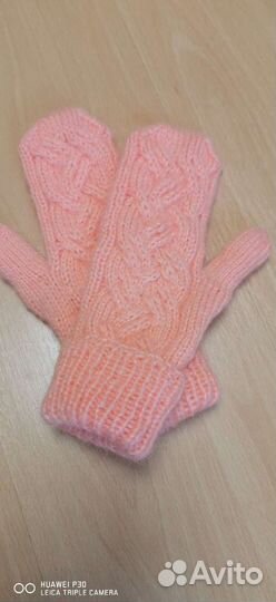 Комплект шапка,шарф и варежки женский