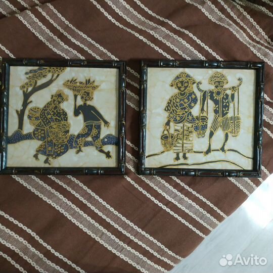 Два панно батик Индонезия