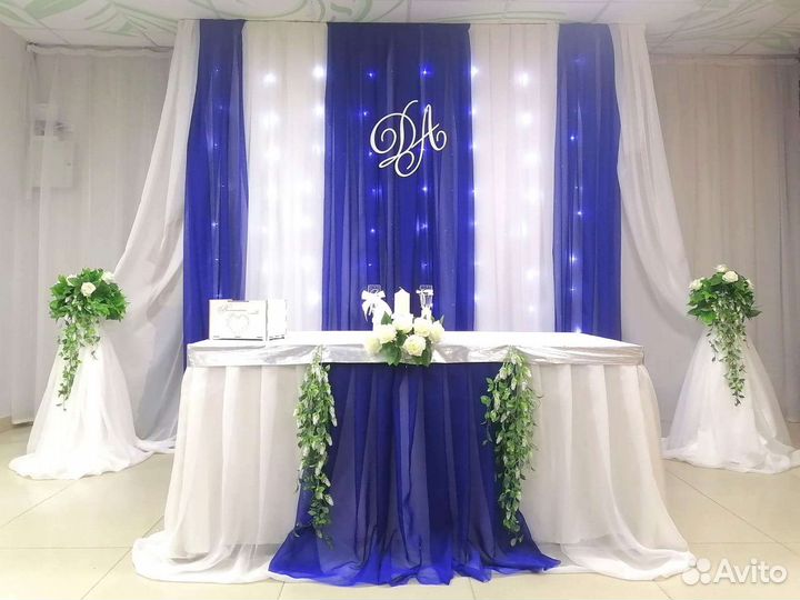 Украшение зала, Ткань, шары