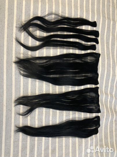 Натуральные волосы на заколках hairshop 50 см черн