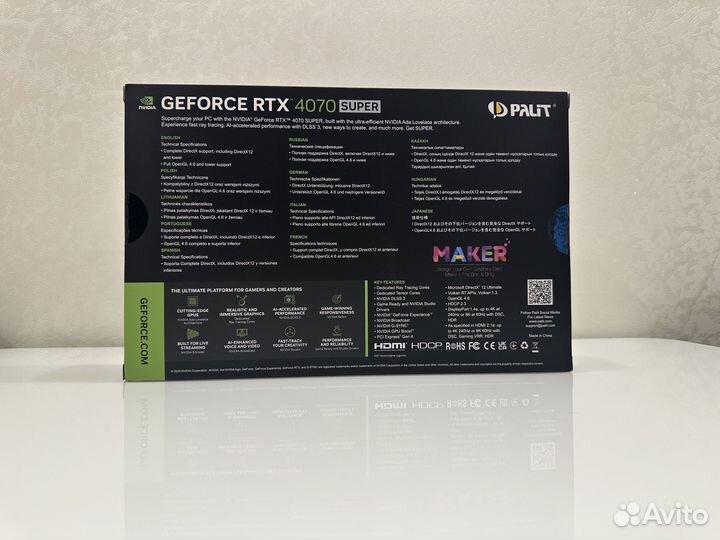 Видеокарта Palit Geforce RTX 4070 super dual 12 GB