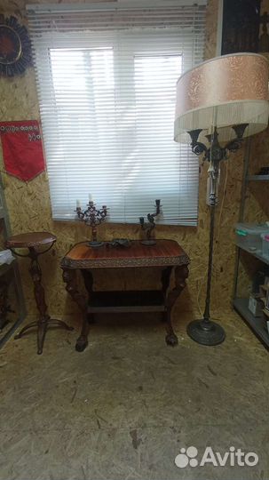 Резная мебель СССР. Стол торшер лампа подсвечники