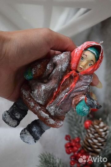 Ватная елочная игрушка