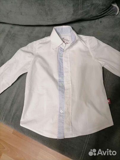 Рубашка белая на мальчика 122