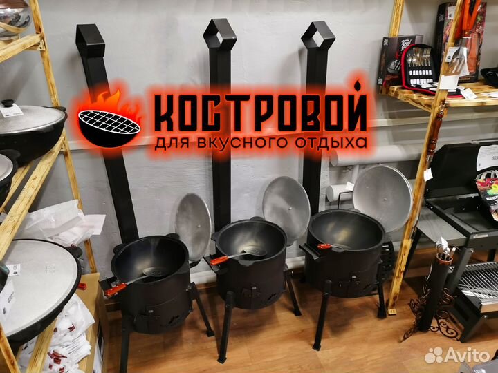 Печь с чугунным казаном