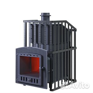 Чугунная печь для бани Гроза 18(П2) Ураган в сетке
