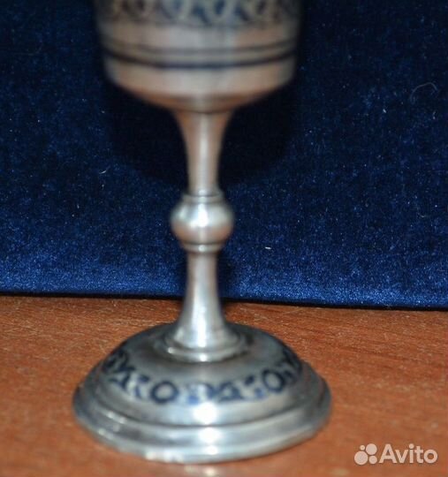 Серебряная рюмка. - 875 пр. кубачи. вес 47.9 гр