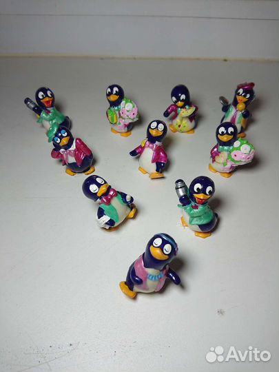 Игрушки из киндер сюрприза 90х, пингвины