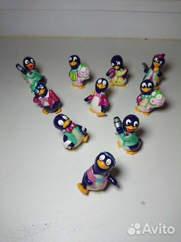 Игрушки из киндер сюрприза 90х, пингвины
