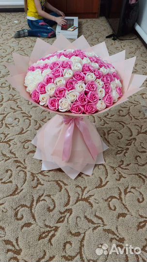 Букет роз из мыла