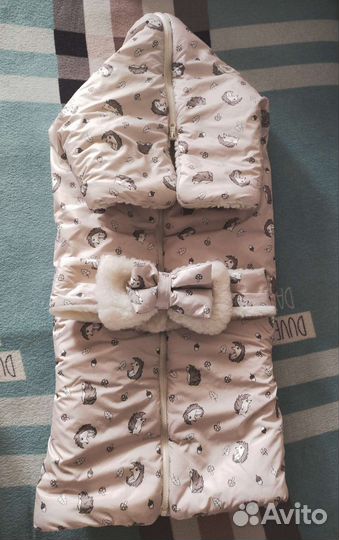 Конверт одеяло на выписку в коляску овчина