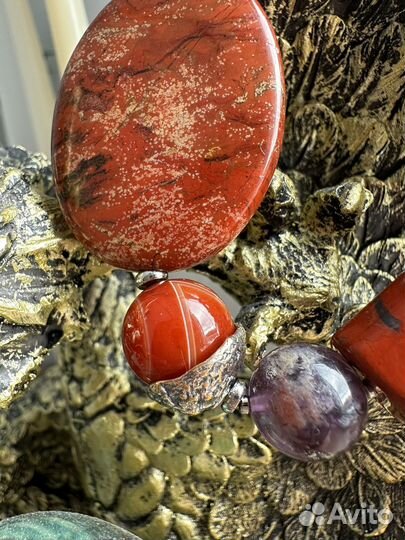 Браслет из натуральной красной ящмы