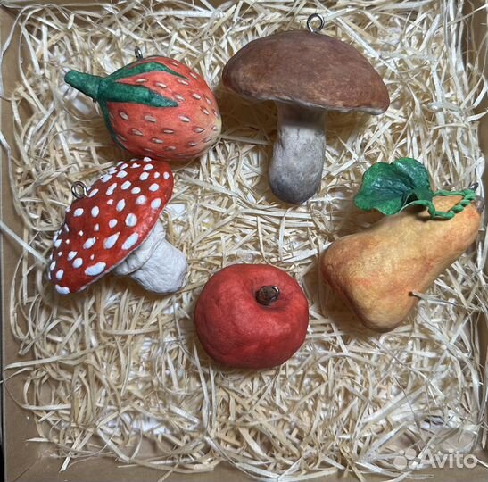 Ватные новогодние игрушки на ёлку