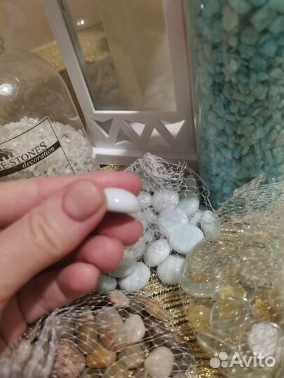 Стеклянные камни для декора