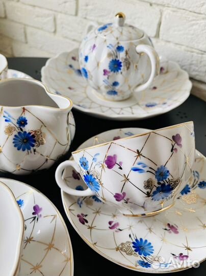 Сервиз чайный «Золотая сетка» лфз СССР