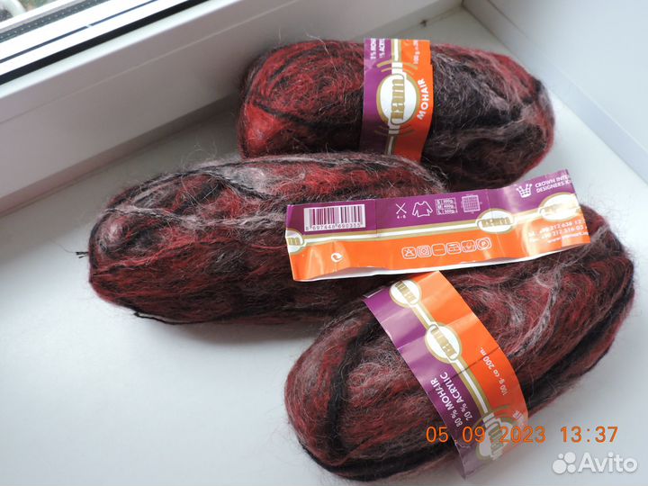 Пряжа для вязания: мохер, шерсть