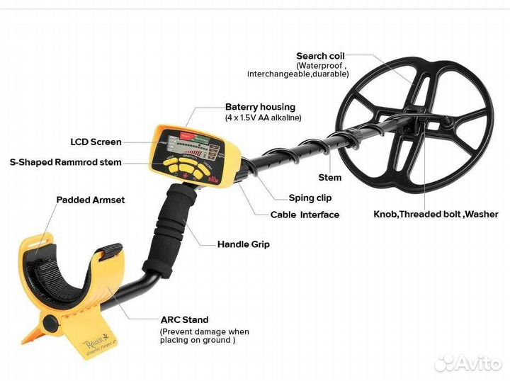 Профессиональный металлоискатель новый