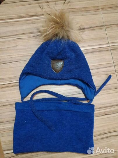 Комплект зимний Снуд+Шапка р.52-54 натуральный пом