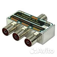 Разветвитель металлический на 3 телевизора, 00893