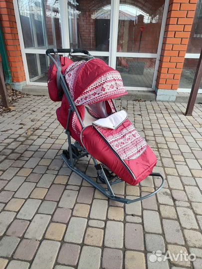 Коляска санки как новые