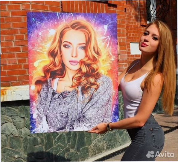 Портрет по фото 120на80 см