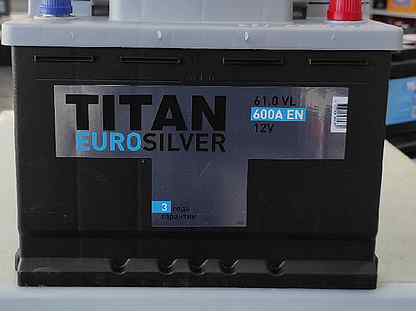 Аккумулятор 61ач Titan 600A Euro silver обратной п