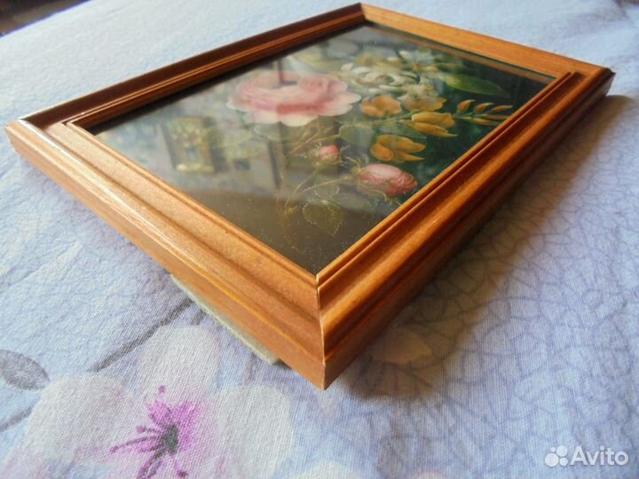 Декор панно Ботаника в дерев рамке 12 х 17 см 3 шт