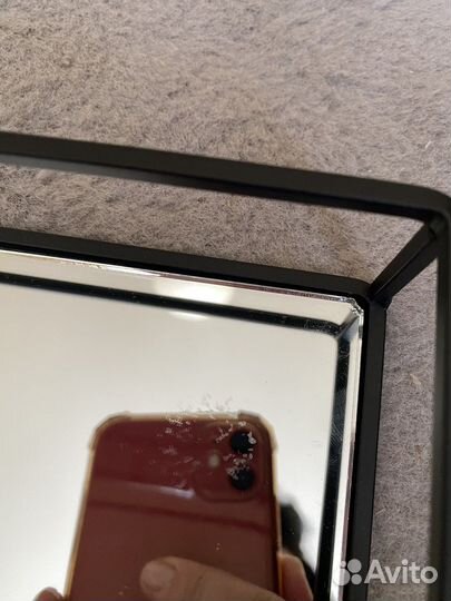 Поднос декоративный зеркальный черный квадратный