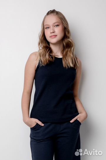 Майка для девочки Crockid кб 302073 индиго (140)