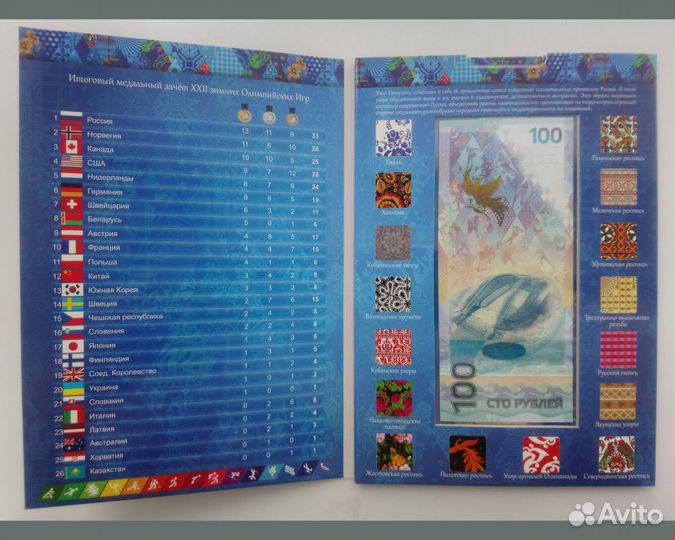 Набор монет и банкнота сочи 2014 в альбоме